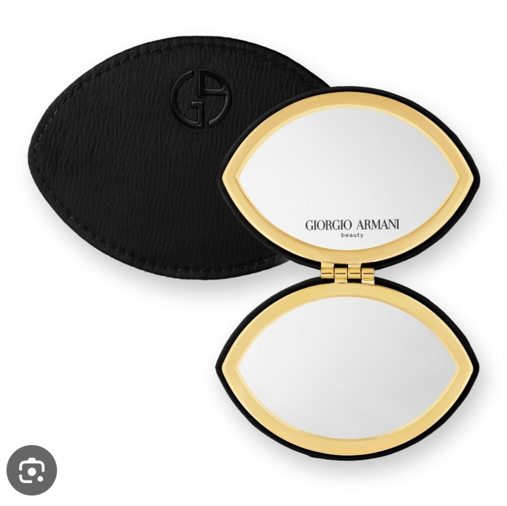 Giorgio Armani Beauty Black and Gold Compact Pocket Mirror New In Pouch